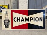 a sign that says champion on the side of a building