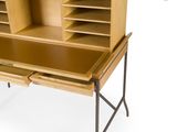 an image of a desk with a wooden top and drawers