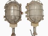 pair of vintage industrial light fixtures, 1950s, set of 2