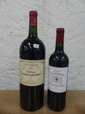 deux bouteilles de vin posées sur une table l'une à côté de l'autre