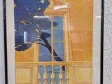 tableau représentant un arbre devant une fenêtre avec un mur jaune
