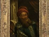 un tableau représentant un homme barbu coiffé d'un turban rouge