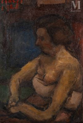 une image d'un tableau représentant une femme assise sur une chaise