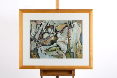 André CIPRIANI « Sans titre » Gouache sur toile signée en ba…