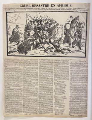 the front page of a newspaper with a drawing of a group of men on horseback