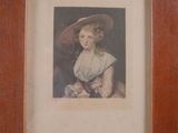 painting of a young girl in a large hat and a white dress