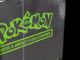 a close up of a box with a pokemon logo on it