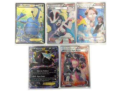 lot de 5 cartes à collectionner pokemon comprenant un chat noir et blanc, un chat noir et blanc, un chat noir et blanc et un chat noir et blanc