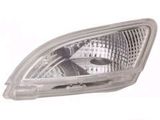 a close up of a headlight of a car on a white background