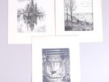 quatre types de dessins différents sont représentés sur une surface blanche