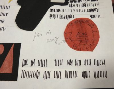 a piece of paper with a drawing of a gun on it