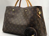 Sac cabas Louis Vuitton en toile Monogram marron et cuir