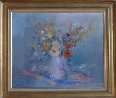 André Libion - Bouquet de printemps - Huile sur toile signée…