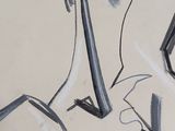 a drawing of a woman with scissors in her hand