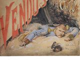 painting of a man laying on the ground with a gun in his hand