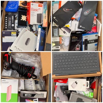 de nombreuses photos différentes d'une boîte contenant des composants électroniques