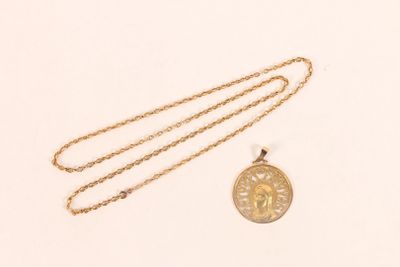 Collier en or jaune 750 ‰ comportant une chaine type maille … - Photo 1