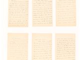 un ensemble de quatre lettres manuscrites sur papier jaune, écrites à l'encre noire