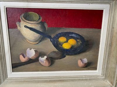 Louis CHARRAT (1903-1971) Nature morte aux œufs Huile sur pa…