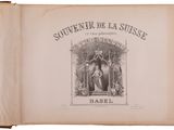 an open book with a picture of a man and woman in a garden