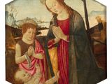 an image of a painting of a woman holding a baby