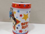 an image of a tin can with a keychain on it