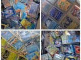 several pictures of various types of pokemon cards on a table