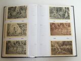 an open book with pictures of people and animals on it