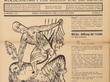 an old german newspaper with a drawing of a man on a horse