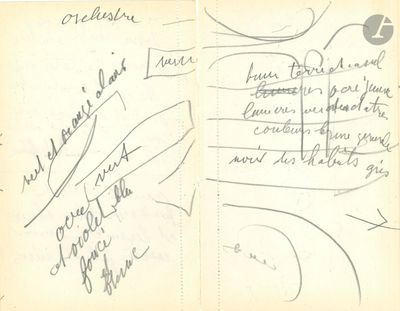 Raoul DUFY (1877-1953). Notes autographes avec croquis ; cra…