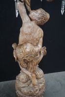 magnifique grand lampadaire en bois sculpté - soutenu par un… (photo 5)