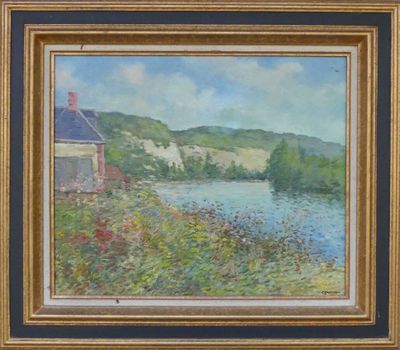 LARCHEVESQUE "Bras de Seine à Duclair" huile sur toile signé…