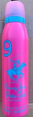 a pink bottle with a blue lid sitting on a tiled floor