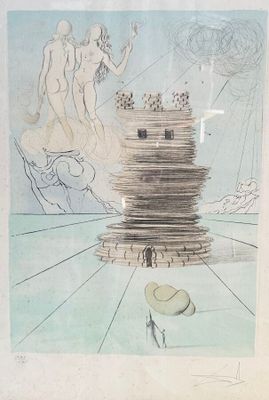 dessin représentant un homme debout devant une pile de livres