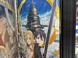 il y a beaucoup de livres sur les anime sur les étagères du magasin