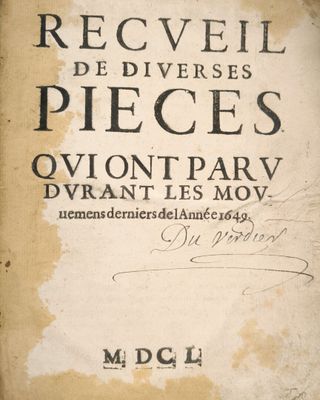 [FRONDE]. Recueil de diverses pièces qui ont paru durant les…