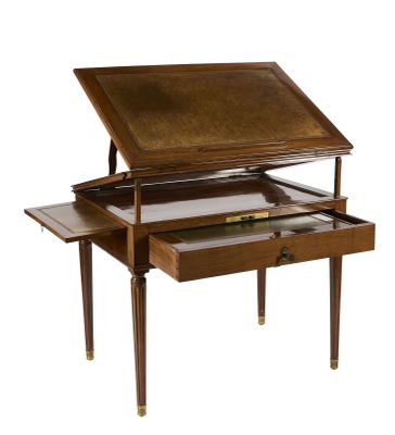 une image d'un bureau avec un tiroir en dessous