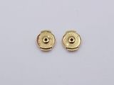 a pair of gold plated earrings with a small eye