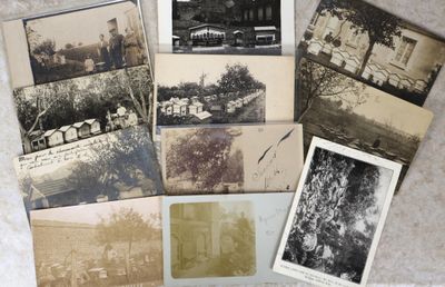plusieurs vieilles photographies en noir et blanc de personnes et de bâtiments