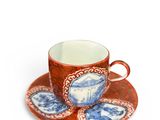an image of a cup and saucer on a saucer on a white background