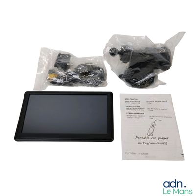 an image of a tablet computer with a screen and accessories