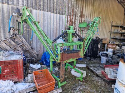 une grue verte posée dans la terre