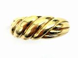 a close up of a gold ring on a white background