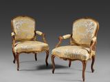 a pair of louis ii style armchairs