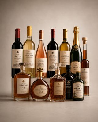 plusieurs bouteilles de vin sont alignées sur une table