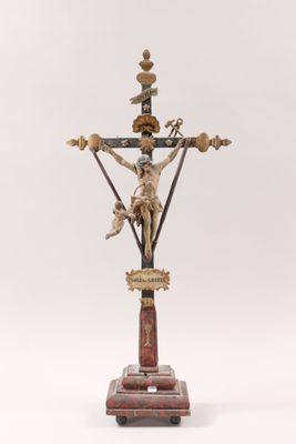 an image of a statue of jesus on a cross on a white background