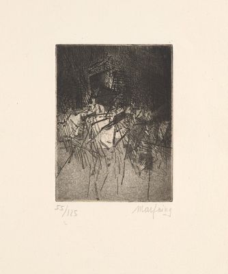 a black and white photo of a group of people sitting at a table