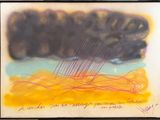 une image représentant un tableau d'un nuage orné d'une ligne rouge et jaune