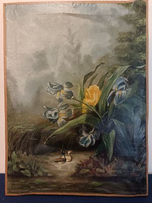 Ecole Française (début XXè) "Canards sur l'étang", huile sur…