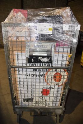 a cart that has a lot of items inside of it